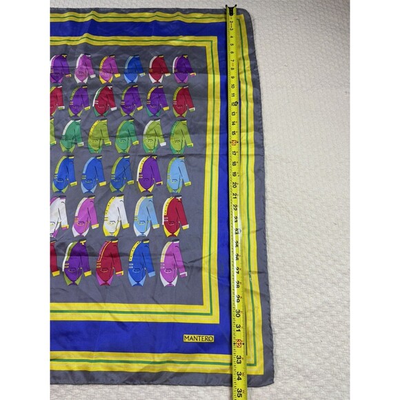 MANTERO Silk Scarf Petticoats Jackets Square Vintage 33/34.5"‎ - Picture 13 of 14